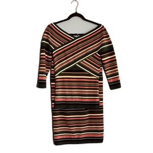 New York & Company Bandage Multicolor Striped Long Sleeve Two Piece Set Size M